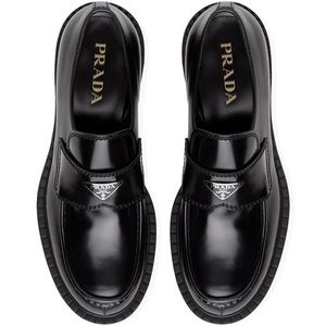 PRADA LOGO LOAFERS - Size 38